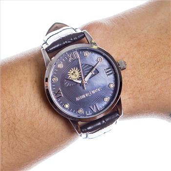 Casual Moon Phase Dial Ladies Leather Watch