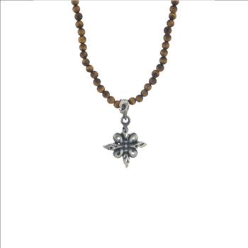 Handcrafted Tigers Eye Bead Necklace With Celtic Knot