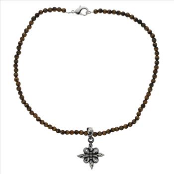 Handcrafted Tigers Eye Bead Necklace With Celtic Knot