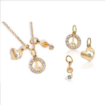 Love Peace and Harmony Charms Necklace