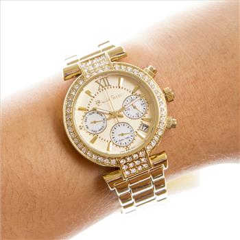 Luxury Multi-Function Swarovski Crystal Bezel Ladies Watch