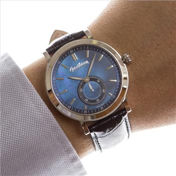 Omikron Swiss Quartz Mother of Pearl Vintage Style Men's Watch