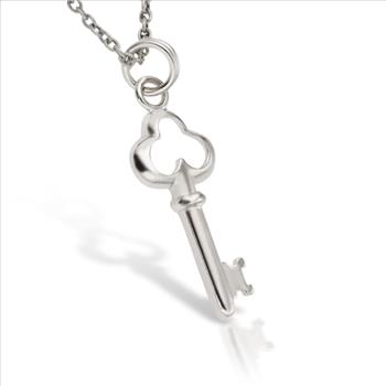Sterling Silver - Shimmering Skeleton Key Pendant