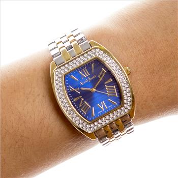 Stylish Chunky Bracelet Crystal Studded Bezel Ladies Watch