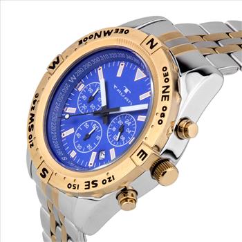 Tavan Men's quartz chronograph, 24 hour time, steel bracelet Watch