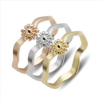 Tri Color Stackable Rings Set of 3