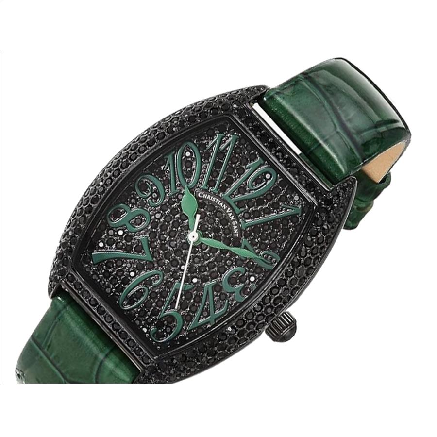 Christian Van Sant Watches, Women's  IP-Black tone, w/ setting Stone,  Black/Green dial, CV4825 Retail at (MSRP: $750.00)