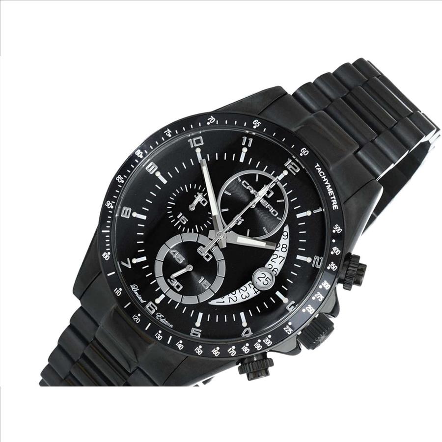 Lechateau Mens, Swiss-Ronda Chronograph Mov't, Black - Date Dial,IP-Black tone, MSRP: $2,468.00