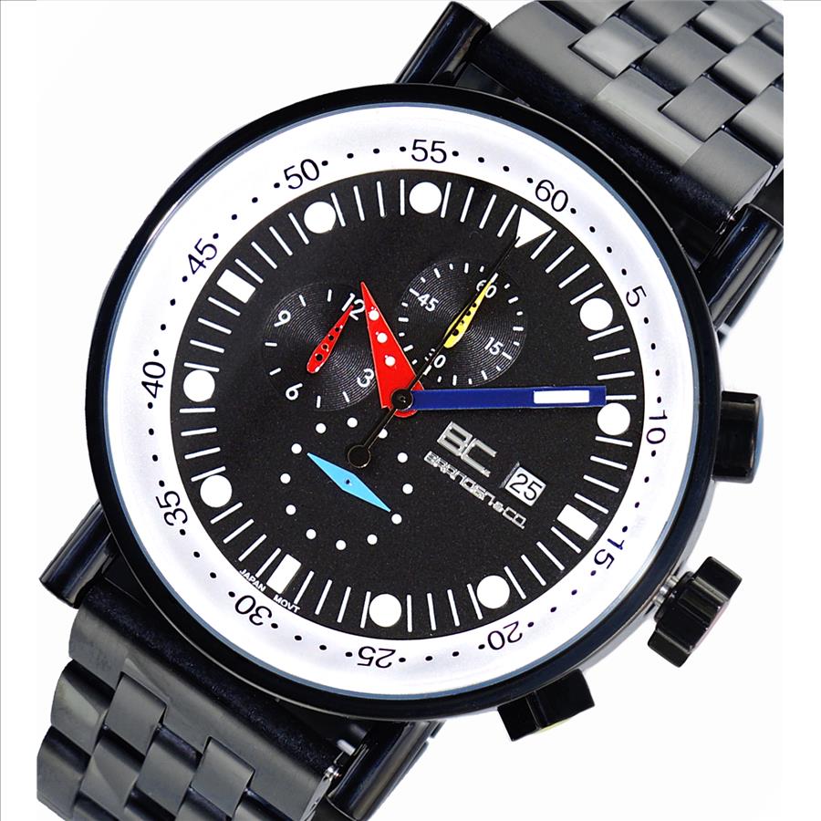 Lechateau Watches - CHRONOGRAPH MOVEMENT, STAINLESS STEEL CASE AND BAND,  MULTI- COLOR HANDS , LCBC2223-IPBK - RETAIL AT $675.00