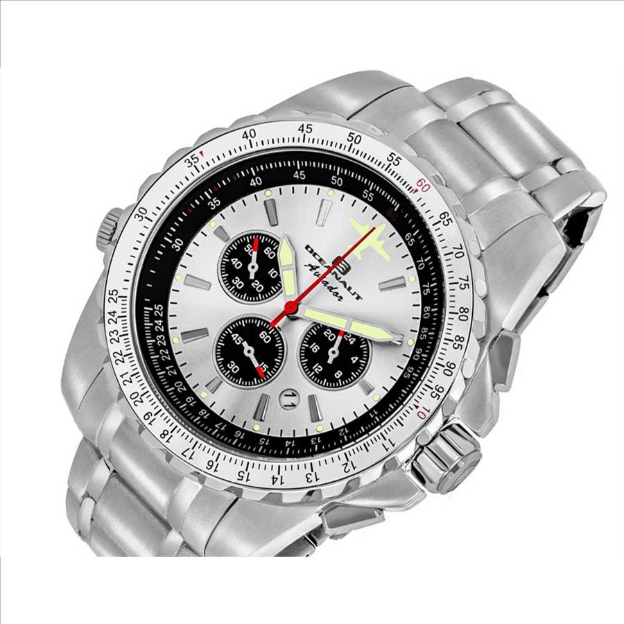 Oceanaut Men's OC0110 Aviador Pilot Analog Display Quartz Silver Watch, OC0110 Retail at (MSRP: $850.00)