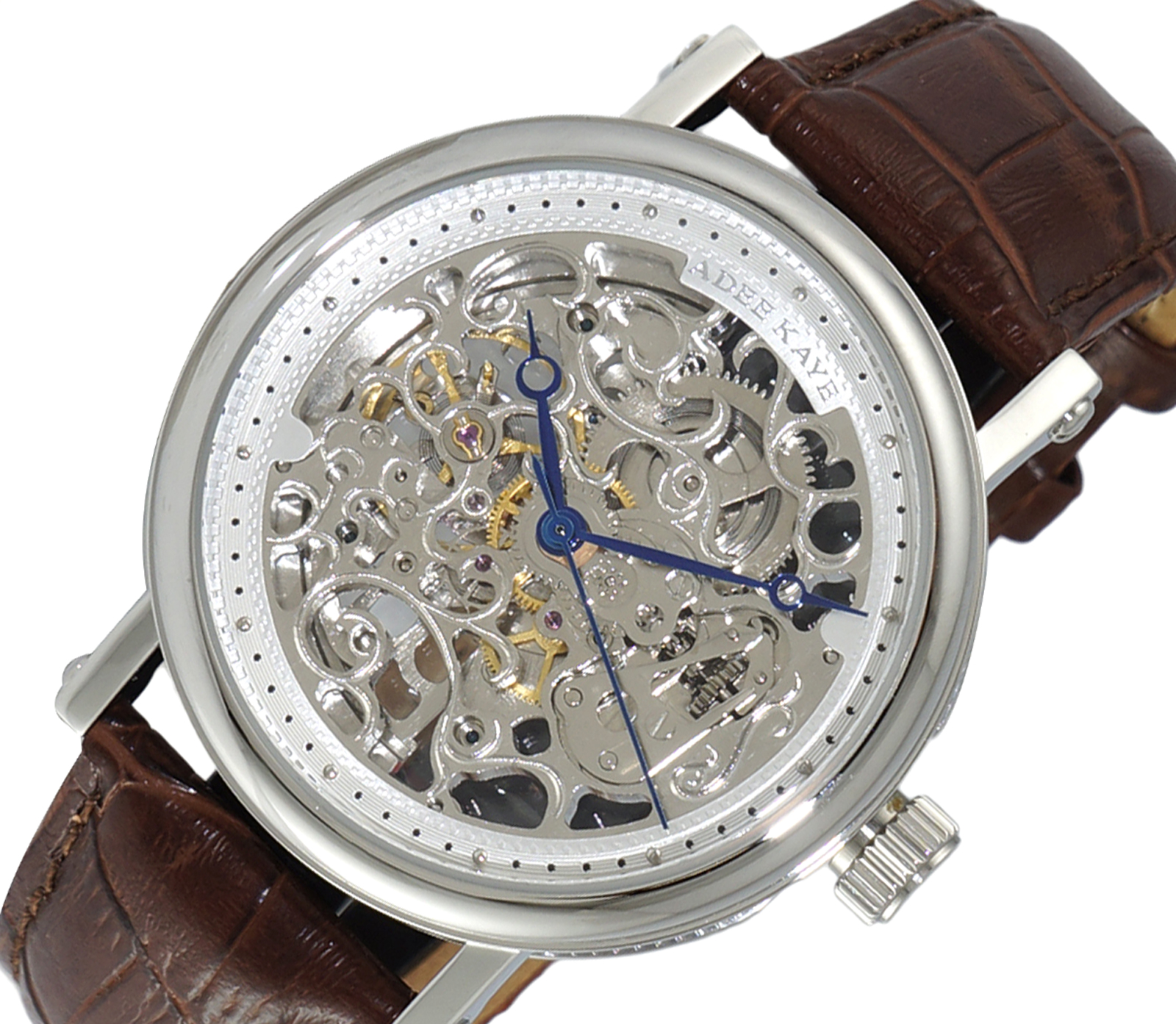 20 JEWELS SKELETON AUTOMATIC, BROWN GENUINE LEATHER BAND, AK6463MSVBN