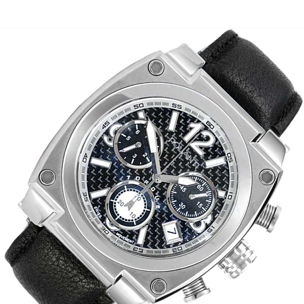 LeChateau Torque II Chrono  Swiss chronograph move't, Black Carbon Fiber Dial, Genuine Leather Strap, SS1084K_LBK -  (MSRP: $1,995.00)