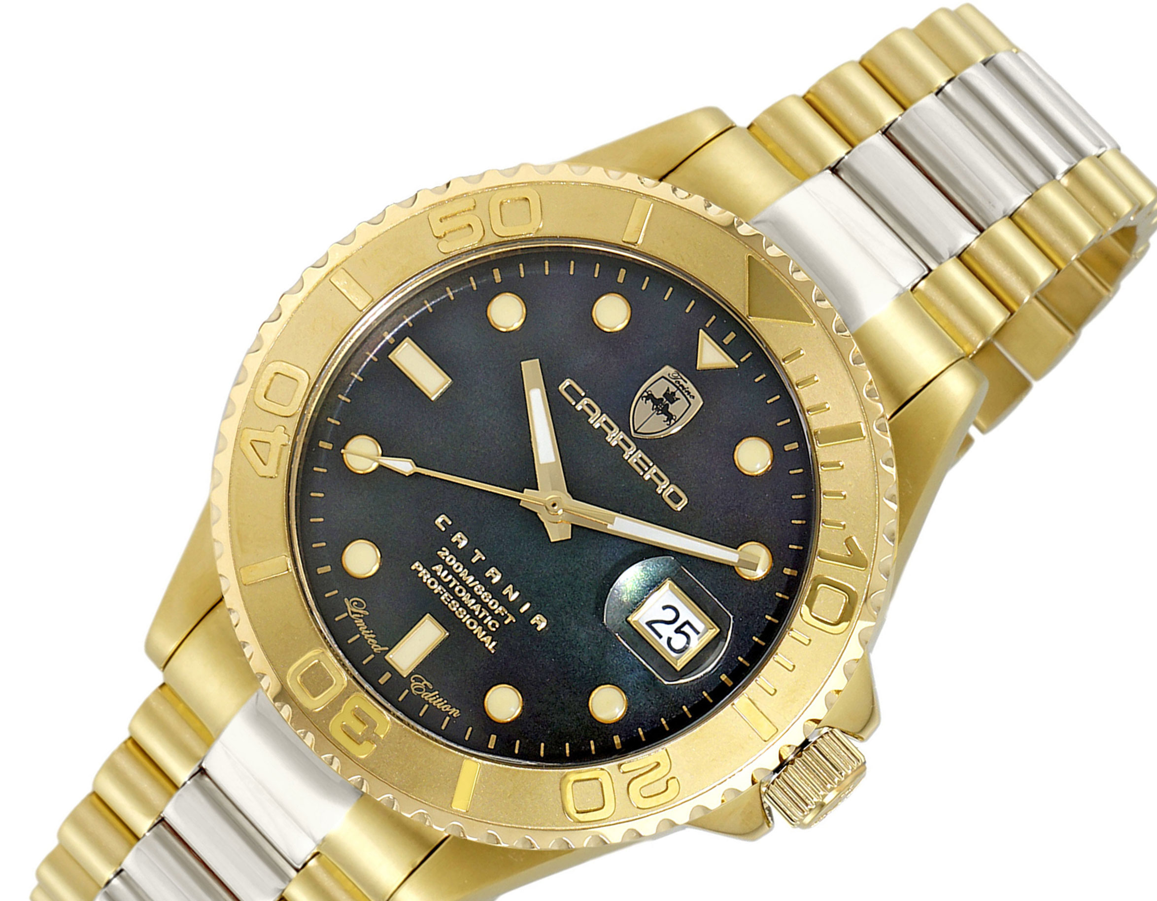Lechateau Watches Men's Automatic NH35  -  21 JEWELS, Black MOP Dial, C1G266BK_TT - (MSRP: $ 2,124.00)