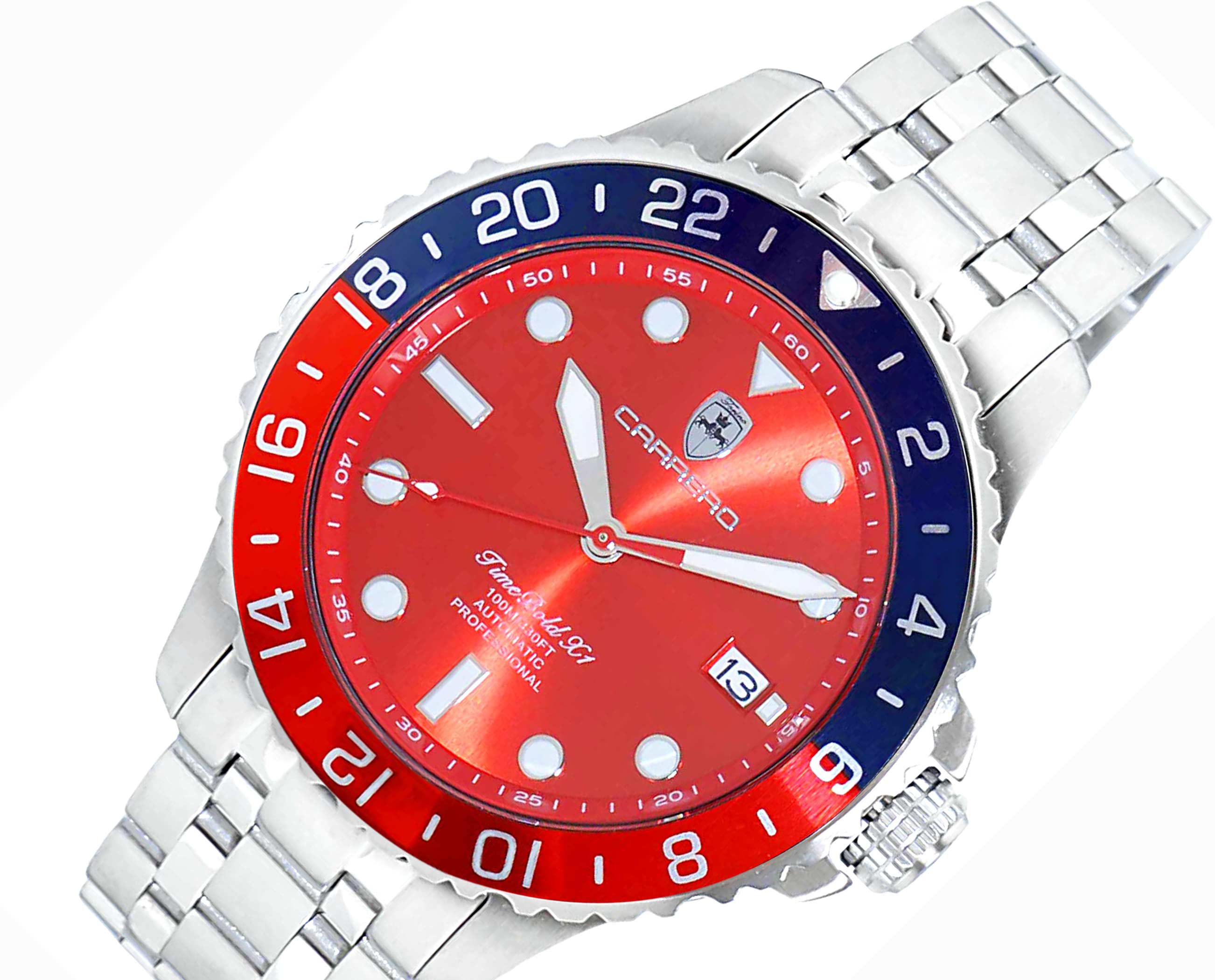 LeChateau, Men's TIME BOLD- X1,  NH35 AUTOMATIC MOVEMENT, 10 ATM, RED/BLUE, C1S737MR-BU - MSRP:  $2,340.00