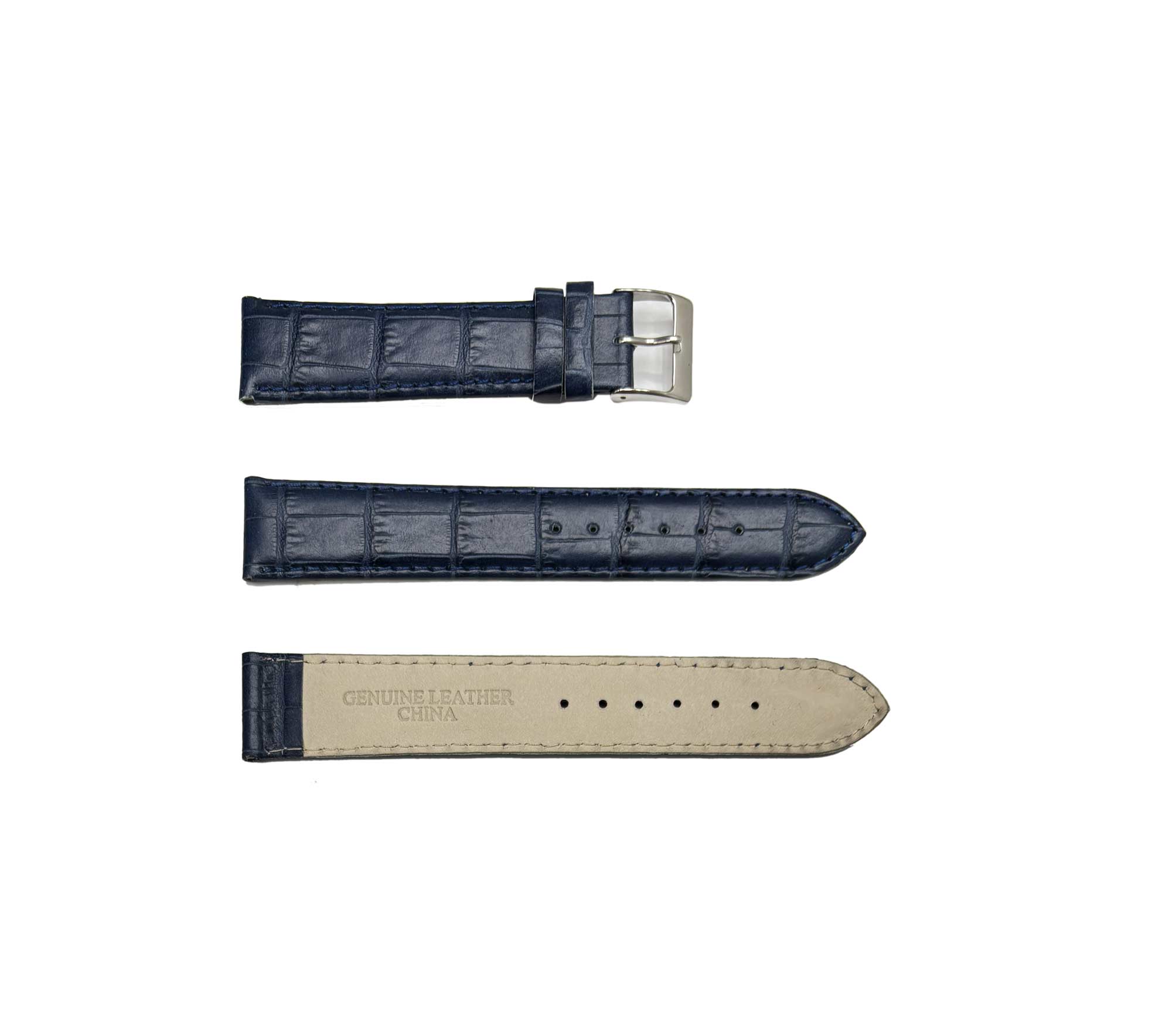 GENUINE LEATHER STRAP (20mm)  -  DARK BLUE COLOR 