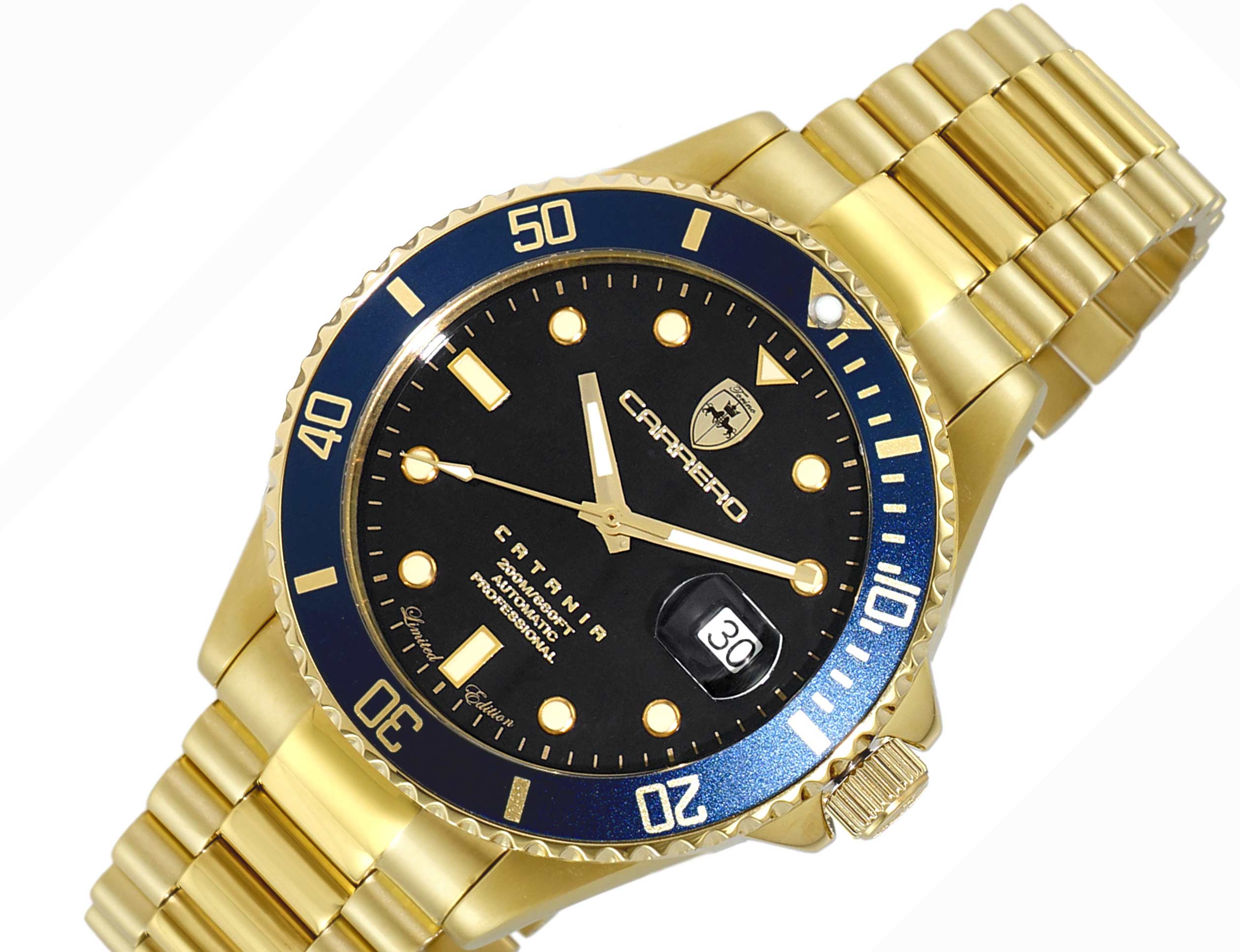 LeChateau Men's Automatic - Magnifying Date Dial with Exhibition Back  - C1G888BKBU Retail at (MSRP: $ 2,124.00)