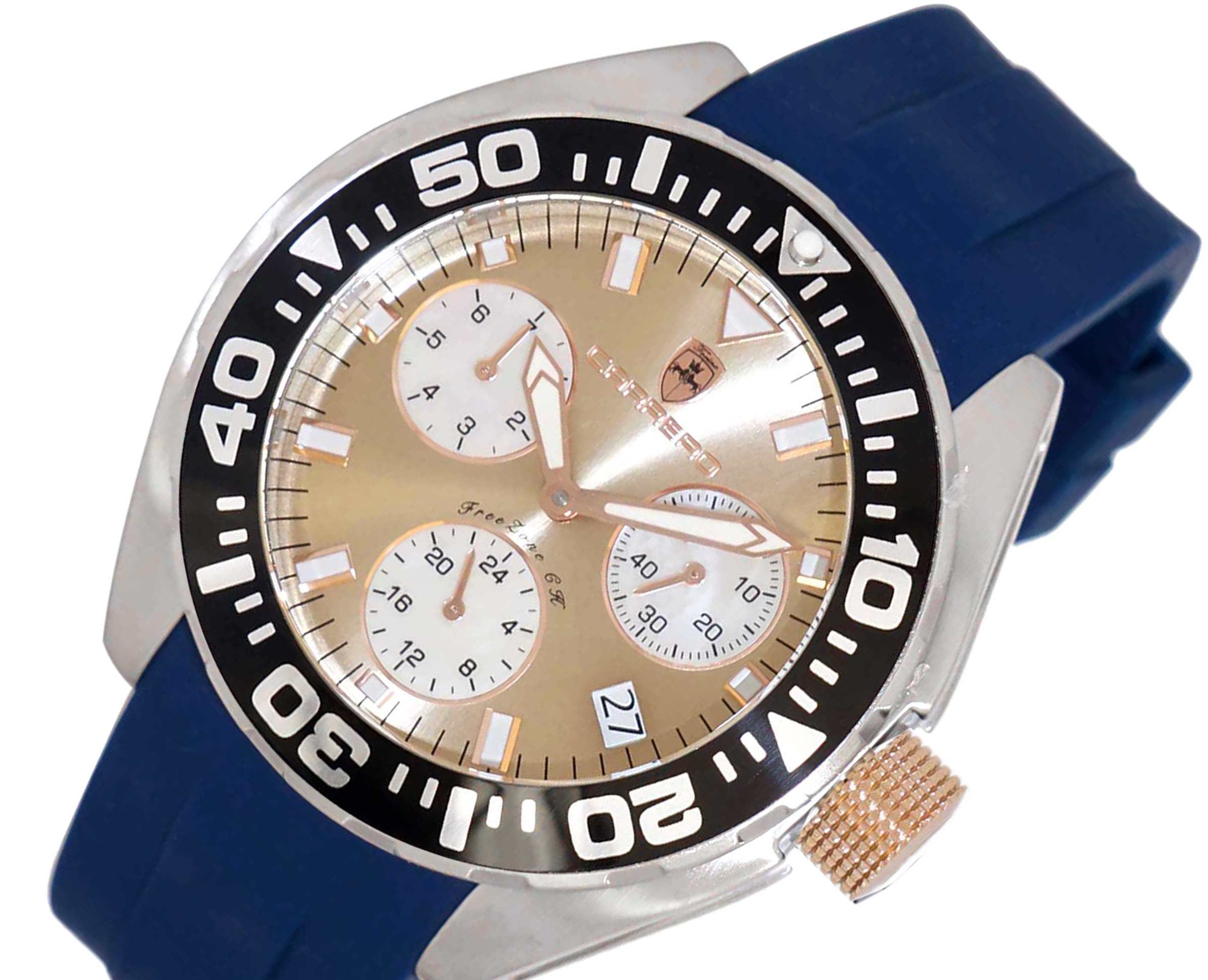 LeChateau, Men's Swiss Multi-Functiom Ronda X30 Mov't, Brown Dial , Silicon Band,Rosetone  C1R8824-BN_BU - MSRP: $2,340.00