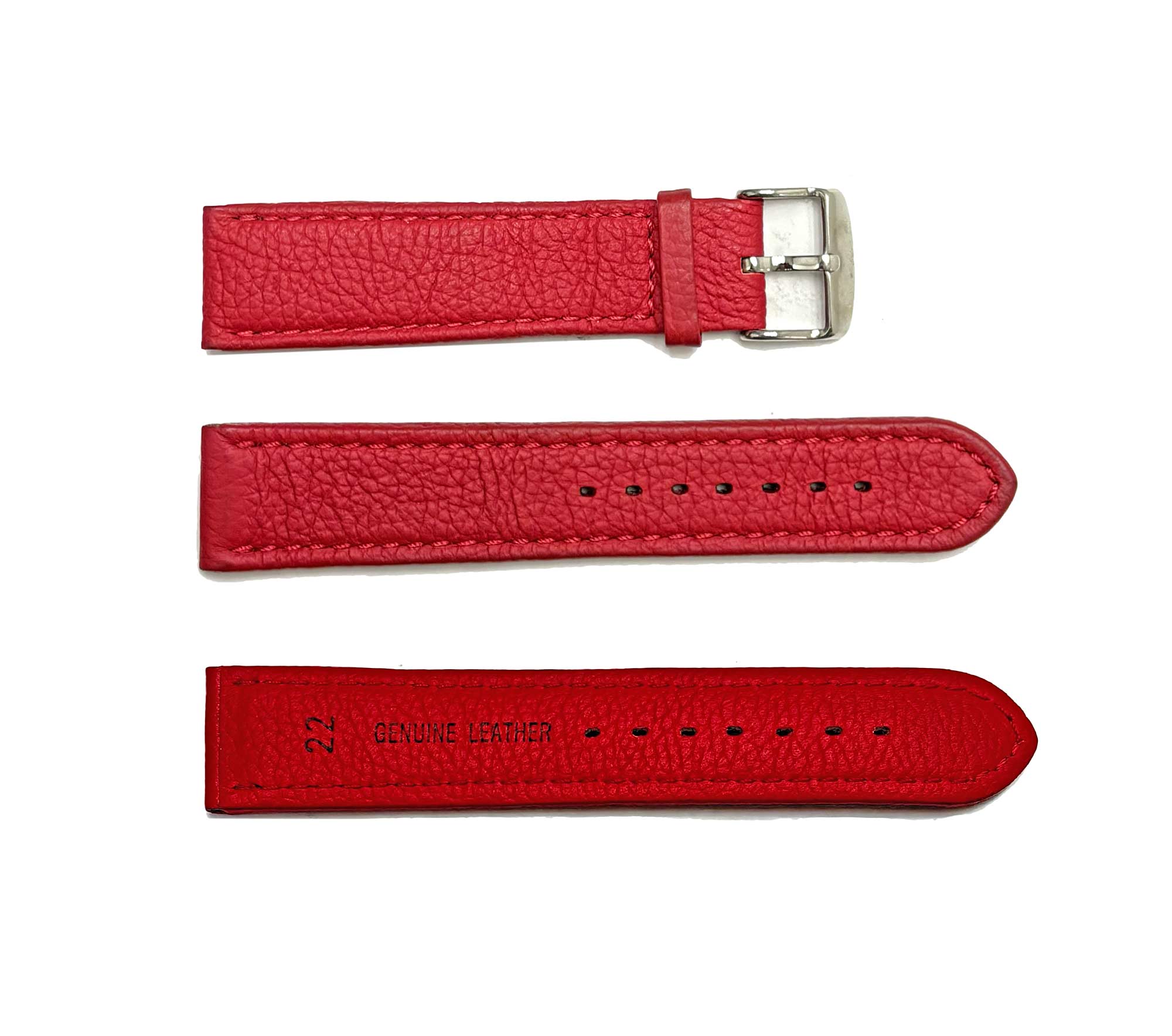 GENUINE LEATHER STRAP (22mm)-  DEEP RED COLOR