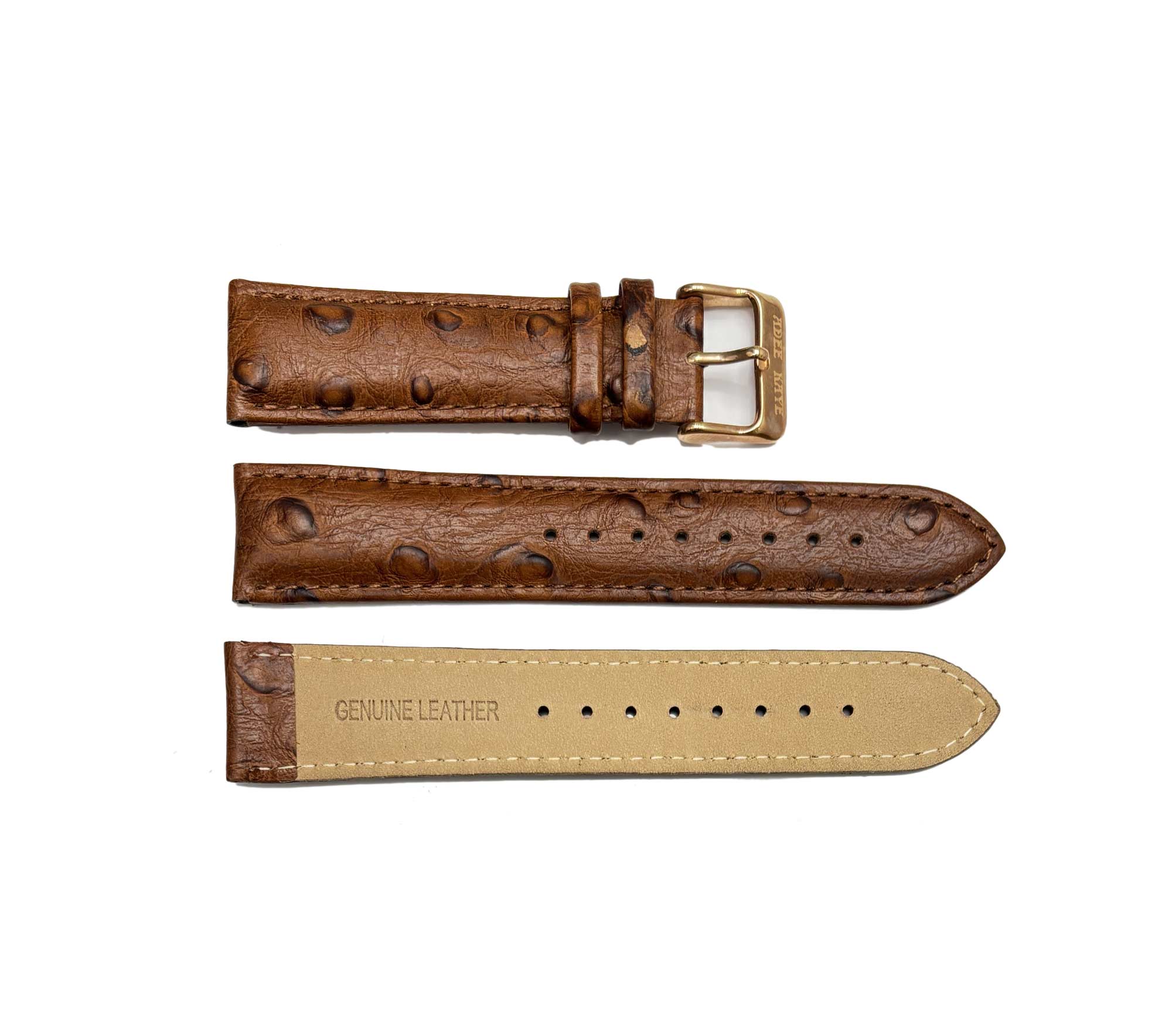 GENUINE LEATHER REPLACEMENT STRAP (22 mm)  - (NUT BROWN - ROSETONE) 