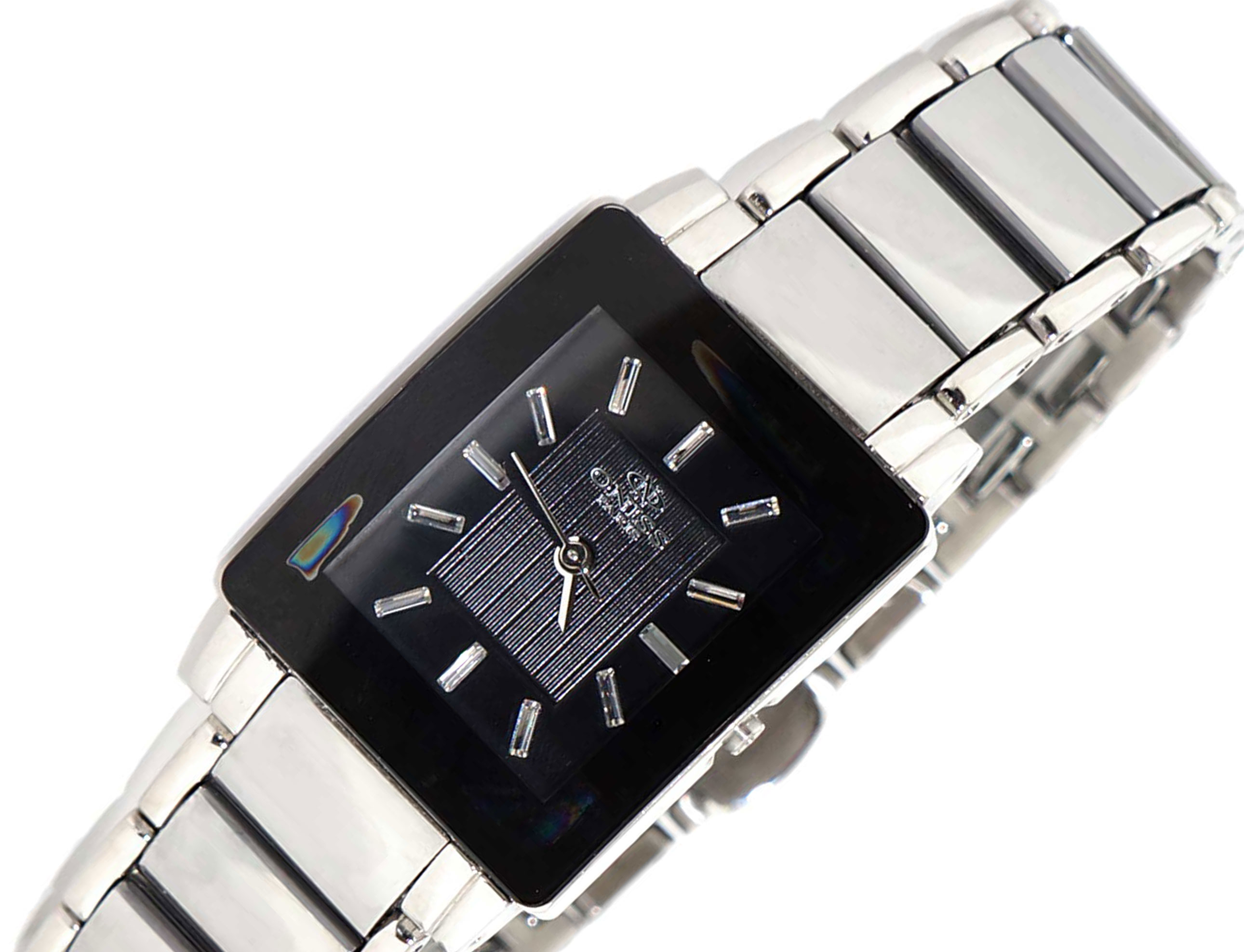 ONISS SWISS MOVEMENT, TUNGSTEN AND STAINLESS STEEL, BLACK DIAL, ON607-LPV, RETAIL AT (MSRP: $600.00)