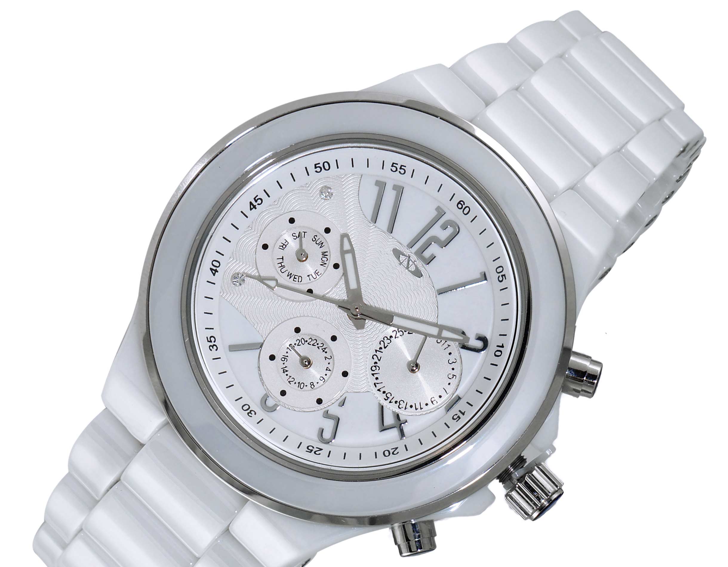 ONISS High-tech ceramic case and band , Swiss Multi-function movement , ON2427-LWT, Retail at $495.00