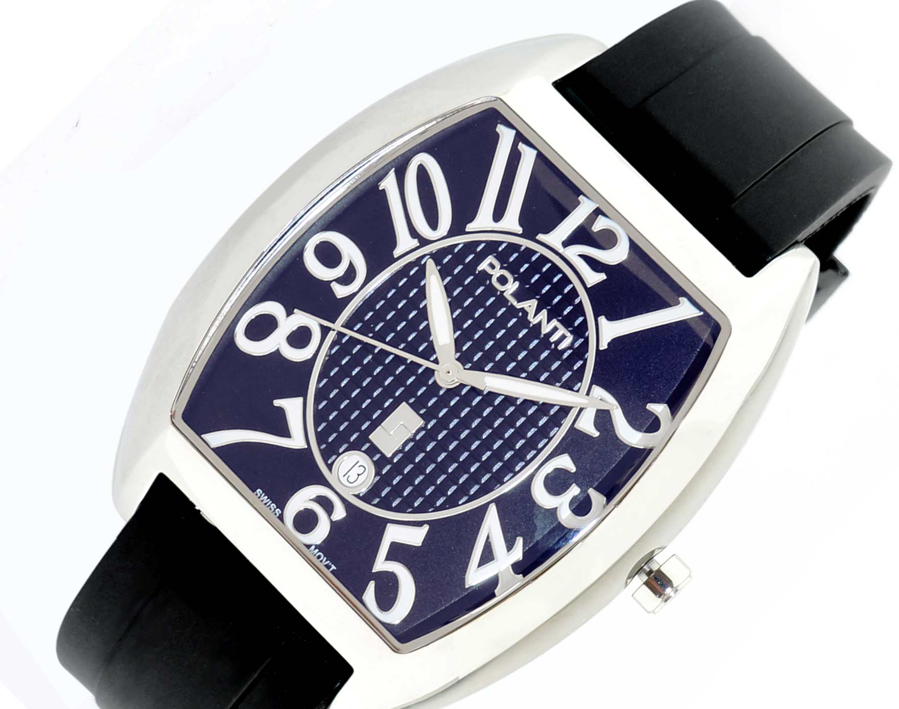 Lechateau,  Men's Swiss Quartz Date Blue Dial, Silcon Band 1Z-101BU-SS , Retail at (MSRP: $895.00)