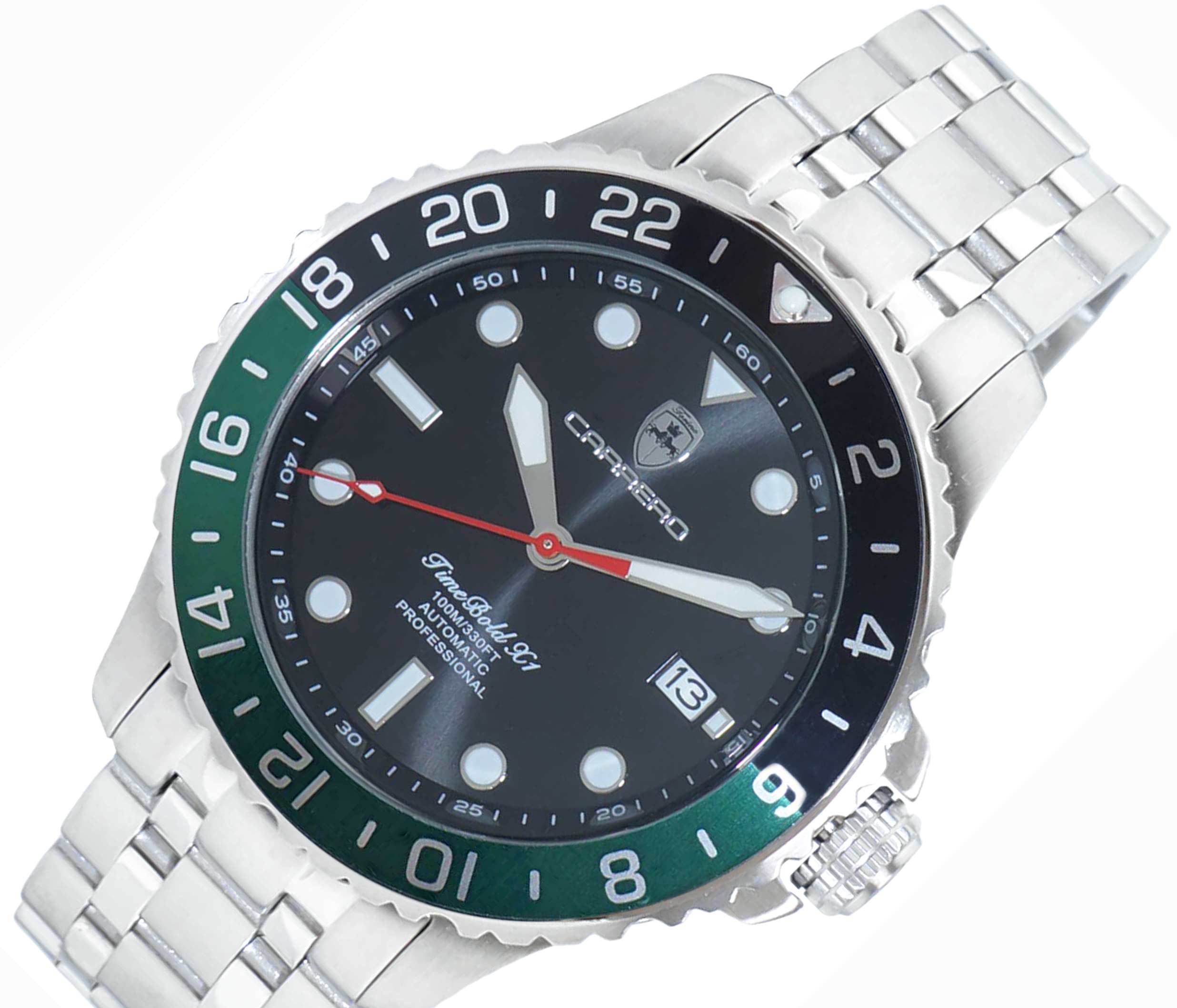 LeChateau, Men's TIME BOLD- X1,  NH35 AUTOMATIC MOVEMENT, 10 ATM, BLACK/GREEN,  C1S737BK-GN- MSRP:  $2,340.00