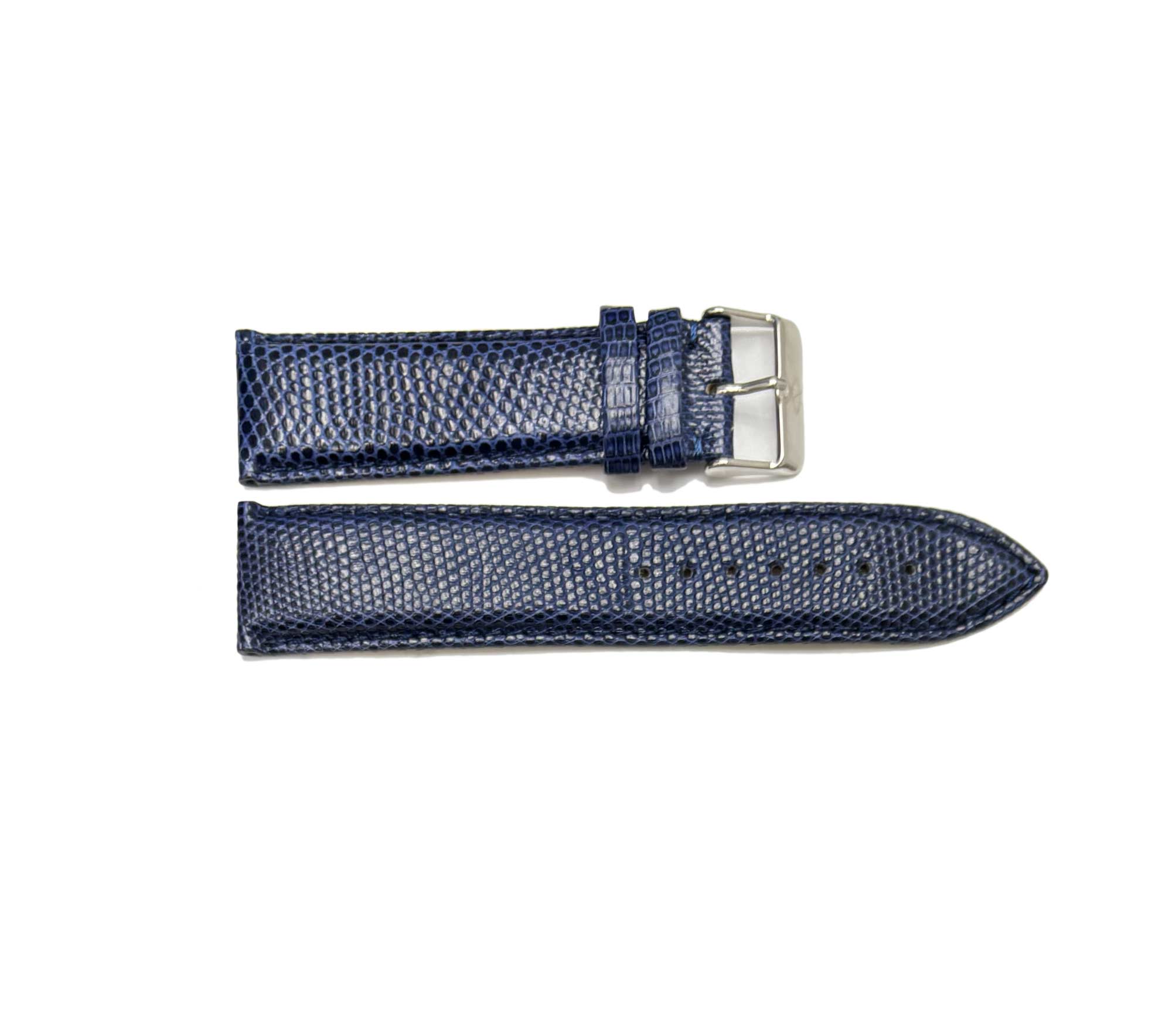 HIGH QUALITY GENUINE LEATHER STRAP (24 mm) -  ALL BLUE SOFT TEXTURE - ON0001-LIZ_BU