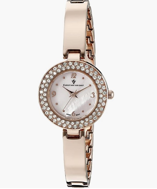 Christian Van Sant Women's Palisades Analog Display Quartz Rose Gold Watch, CV8614 Retail at