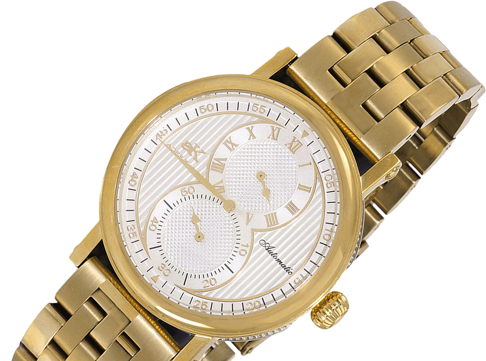 ADEE KAYE,  20 JEWELS - AUTOMATIC REGULATOR , SILVER DIAL, AK5665-MB-GSV - RETAIL AT $ 600.00