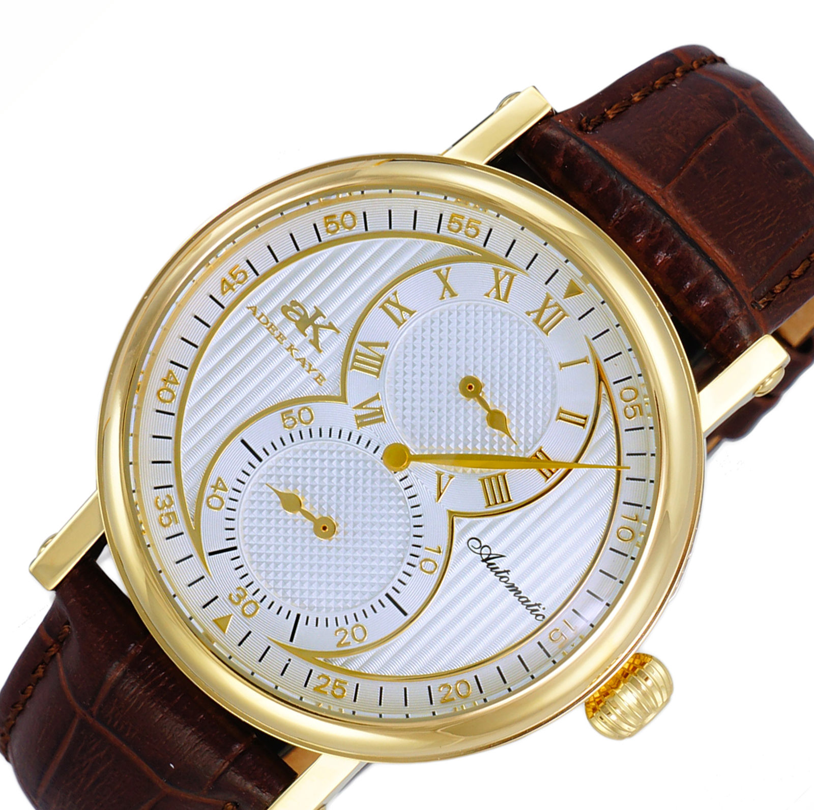 ADEE KAYE 20-Jewels TY2708  Automatic Regulator Movement , Genuine leather band, AK5665-MGSV_BN - (MSRP: $600.00)