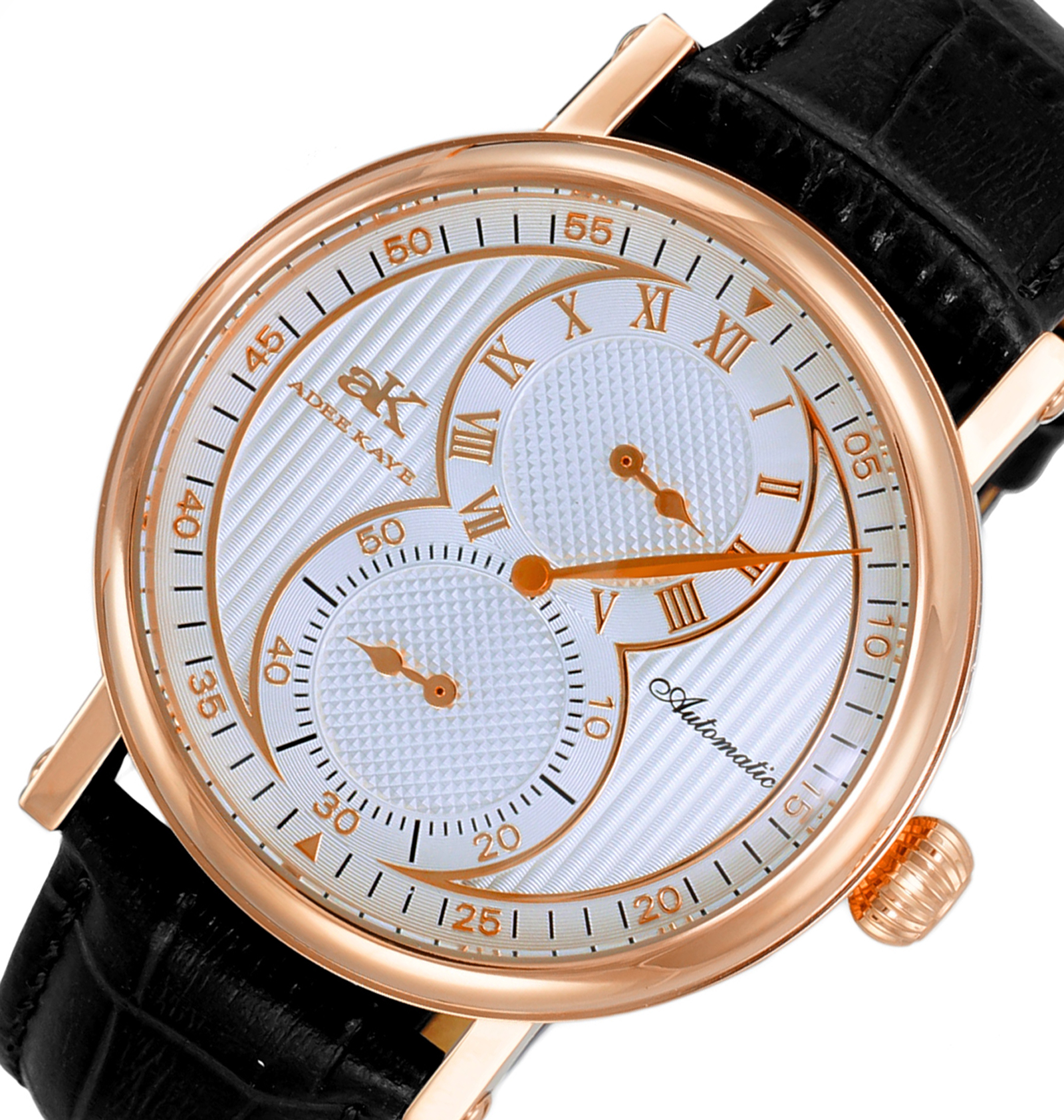 ADEE KAYE 20-Jewels TY2708  Automatic Regulator Movement , Genuine leather band, AK5665-MRGSV_BK - (MSRP: $600.00)