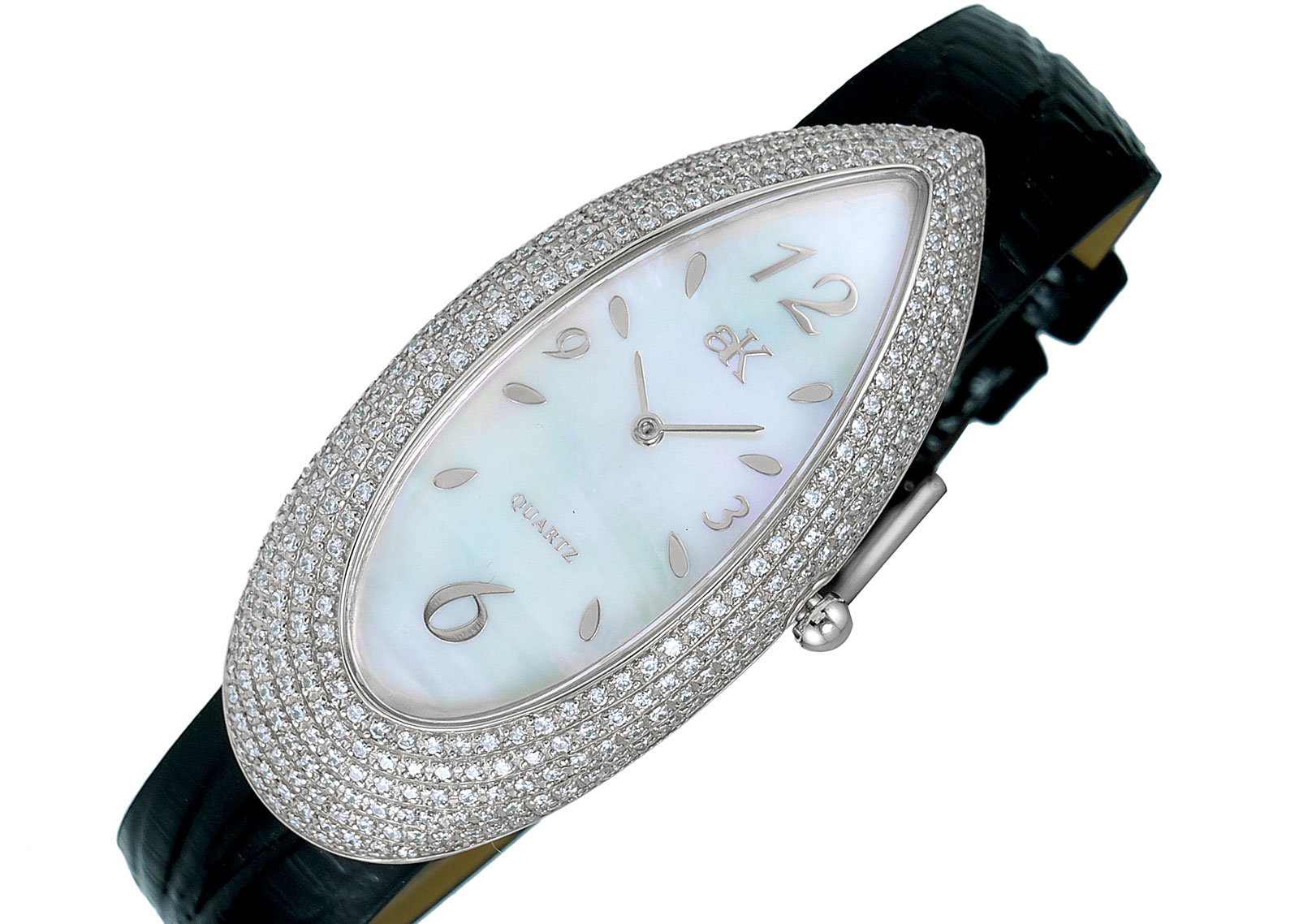 Adee Kaye Ladies Mop Dial-Crystal Watch, Ak2527-L, Retail At (Msrp: $ 375.00)