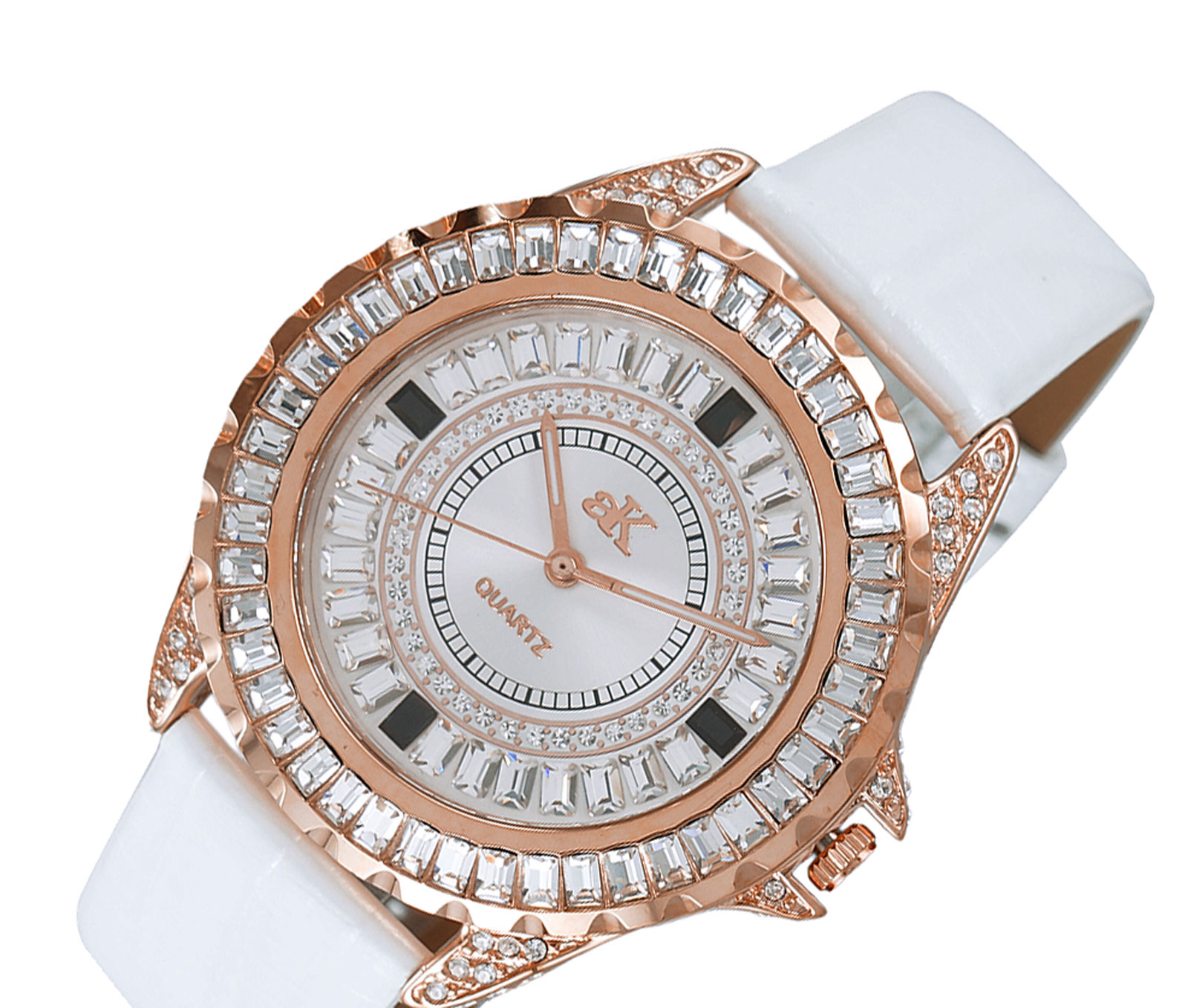 ADEE KAYE MID SIZE, 3 - HANDS COLRED STONE (WHITE), AK2727-R - RETAL AT (MSRP: $ 225.00)