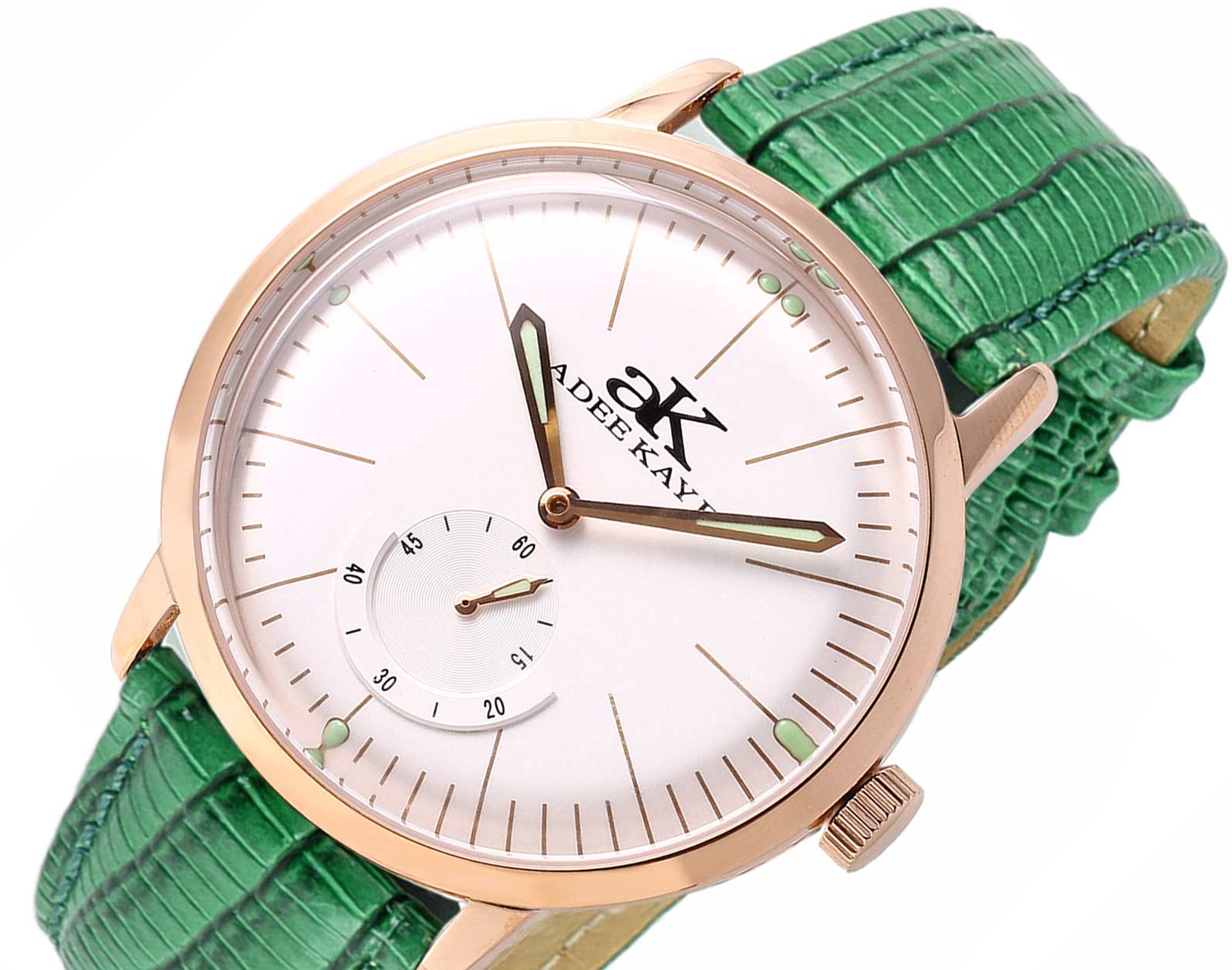 ADEE KAYE WATCHES 21 JEWELS AUTOMATIC MECHANICAL , DOME CRYSTAL, AK9044-MRG_LGN  RETAIL AT $600.00