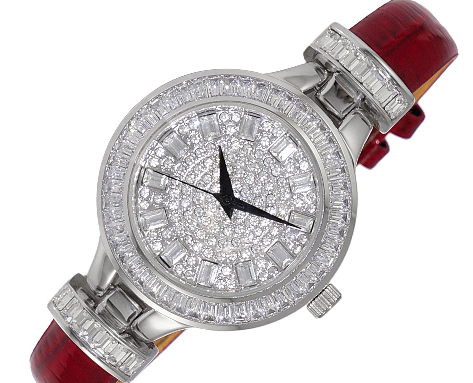 ADEE KAYE WATCHES, 3-HANDS DATE DIAL, MULTI-COLOR AUSTRIAN STONE AK2522-LRD , RETAIL AT (MSRP: $345.00)