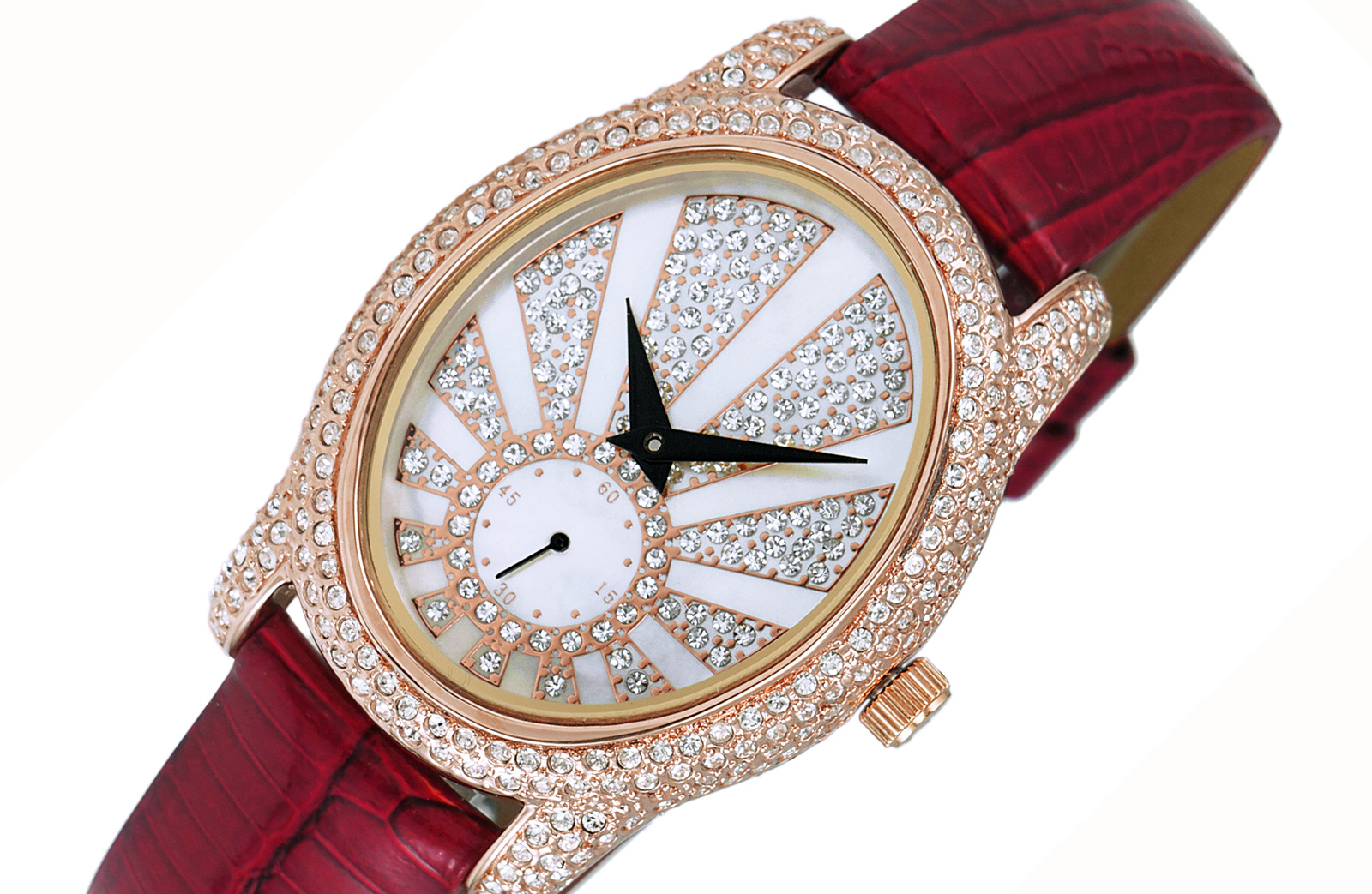 ADEE KAYE WATCHES, LADIES MOTHER OF PEARL DIAL WITH AUSTRIAN STONE, AK2003-L RG- RETAIL AT (MSRP: $345.00)