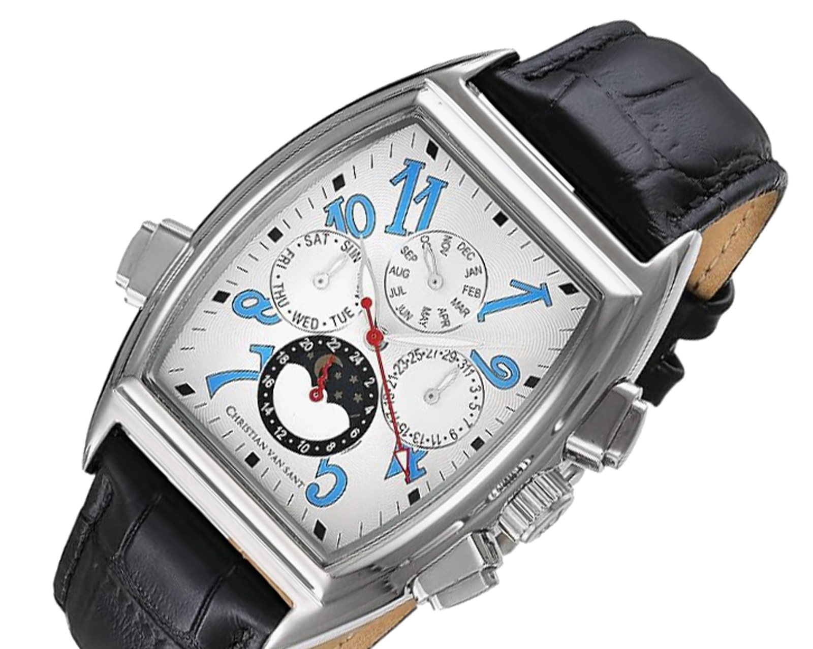 Christian Van Sant Watches, Men's  Automatic  Sun-Moon Phase, White Dial CV2134, Retail at (MSRP: $1,795.00)