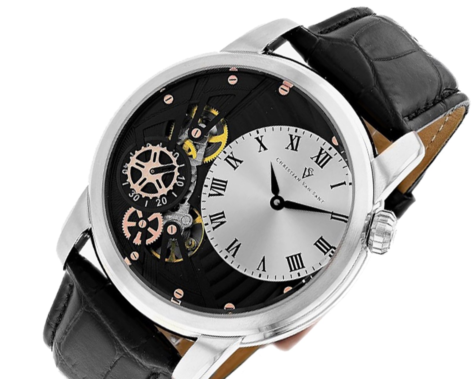 Christian Van Sant Watches Men's CV1551 Sprocket Auto-Quartz, Genuine Leather Band , Retail at (MSRP: $1,195)