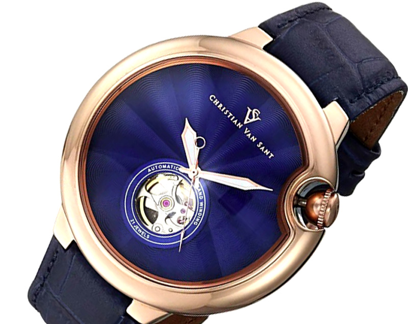Christian Van Sant Watches Men's  Cyclone Automatic, Blue Dial - Rose tone CV0143, RETAIL AT (MSRP: $1,295.00)