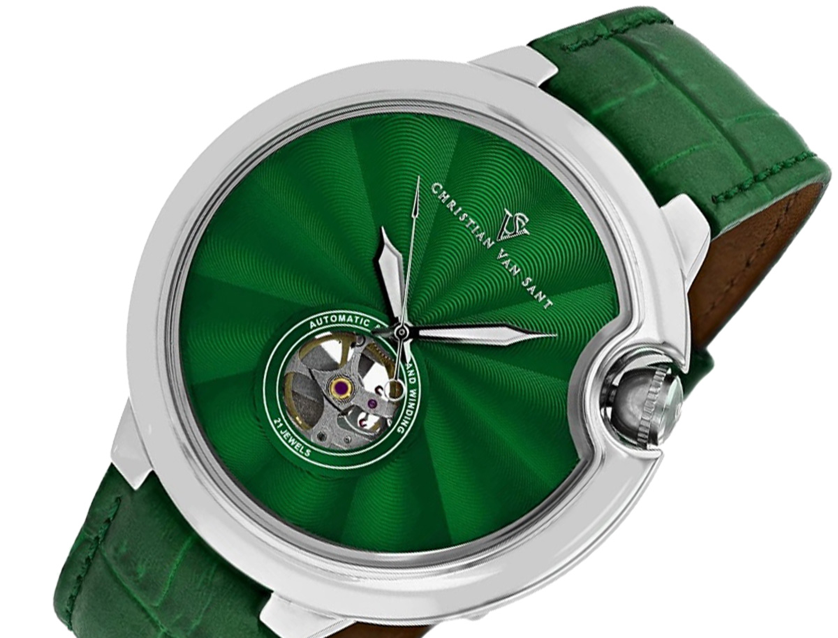 Christian Van Sant Watches Men's Cyclone Automatic  Mov't., Green dial, CV0149 Retail at (MSRP: $1,295.00)