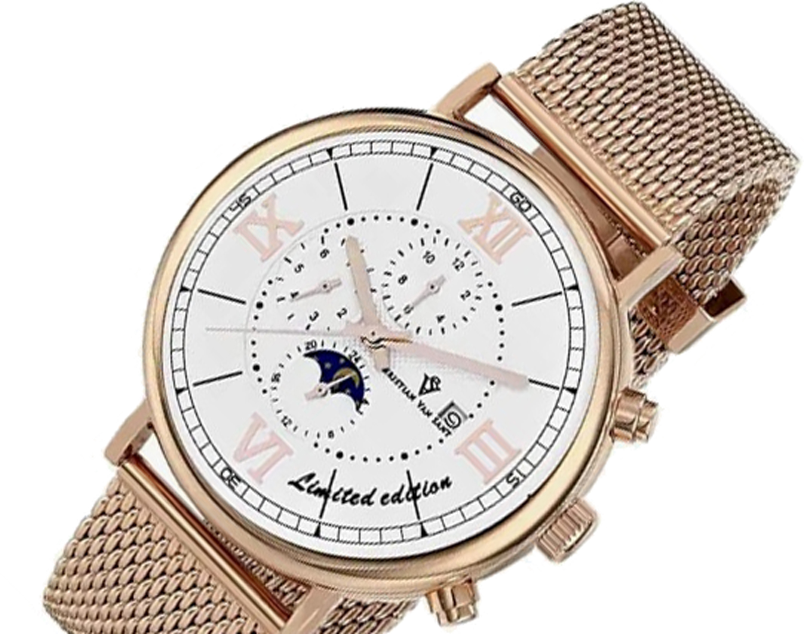 Christian Van Sant Watches, Men's Limited Edition, Automatic Sun/Moon Phase,  White Dial CV1153, Retail at (MSRP: $995.00)