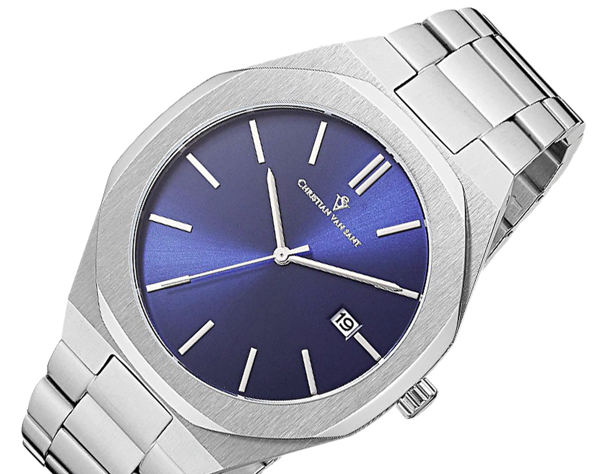 Christian Van Sant Watches Men's Octavius Slim, 3-Hands Date Dial, CV0522 Retail at (MSRP: $750.00)