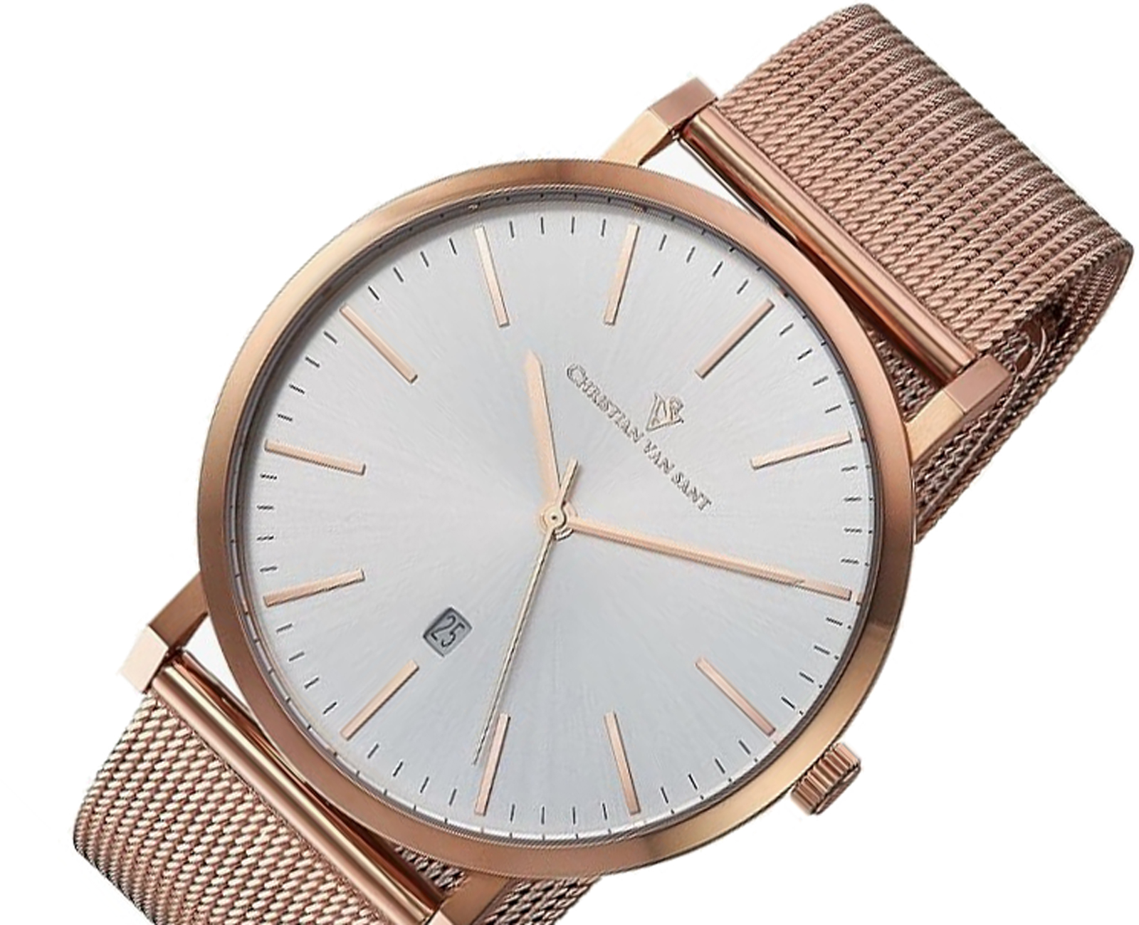 Christian Van Sant Watches ,Men's Paradigm  White Dial, Rose Gold Watch, CV4322 Retail at (MSRP: $325.00)