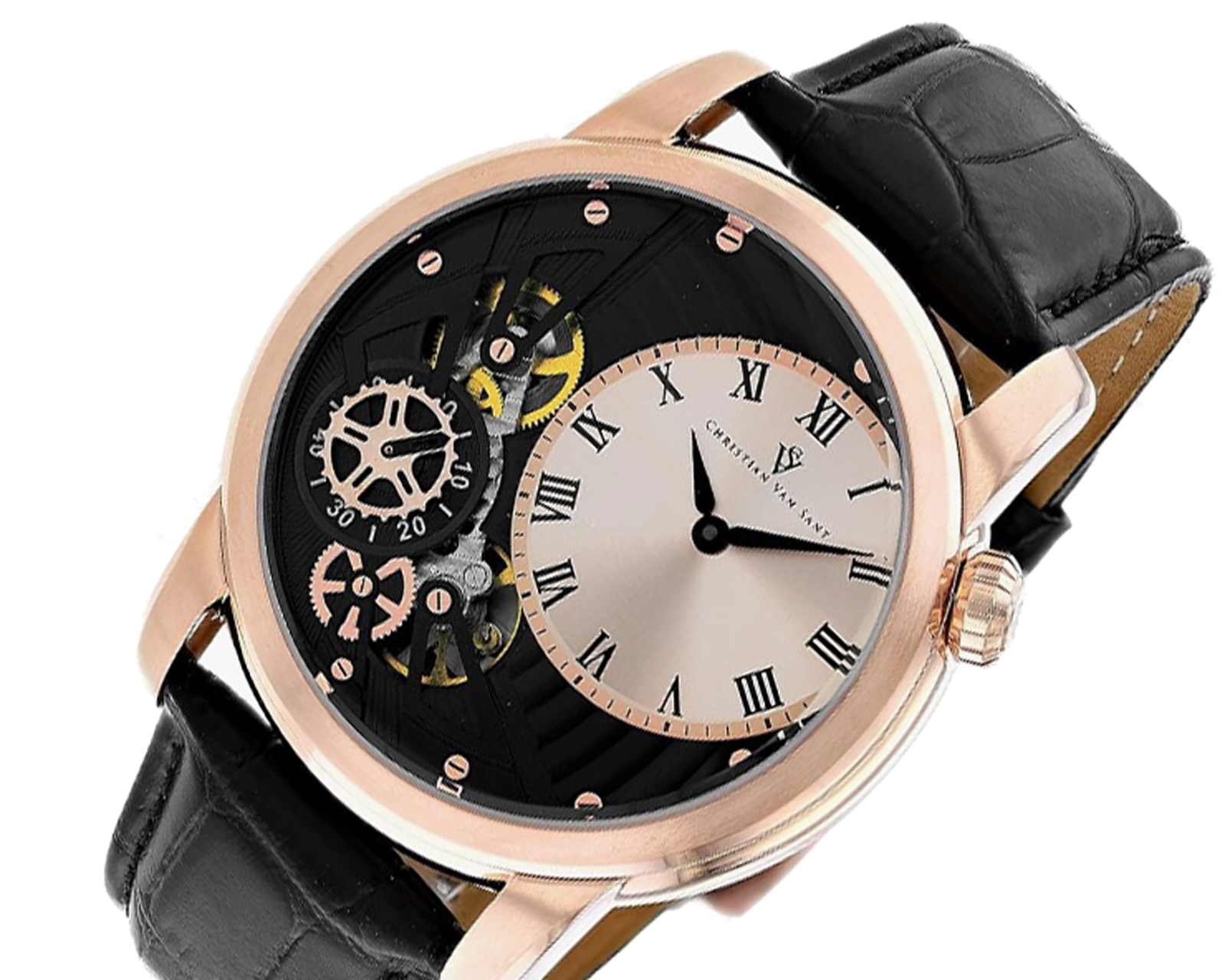 Christian Van Sant Watches Men's Sprocket Auto-Quartz Watch | Rose Gold Dial CV1549 Retail at (MSRP: $1,195)