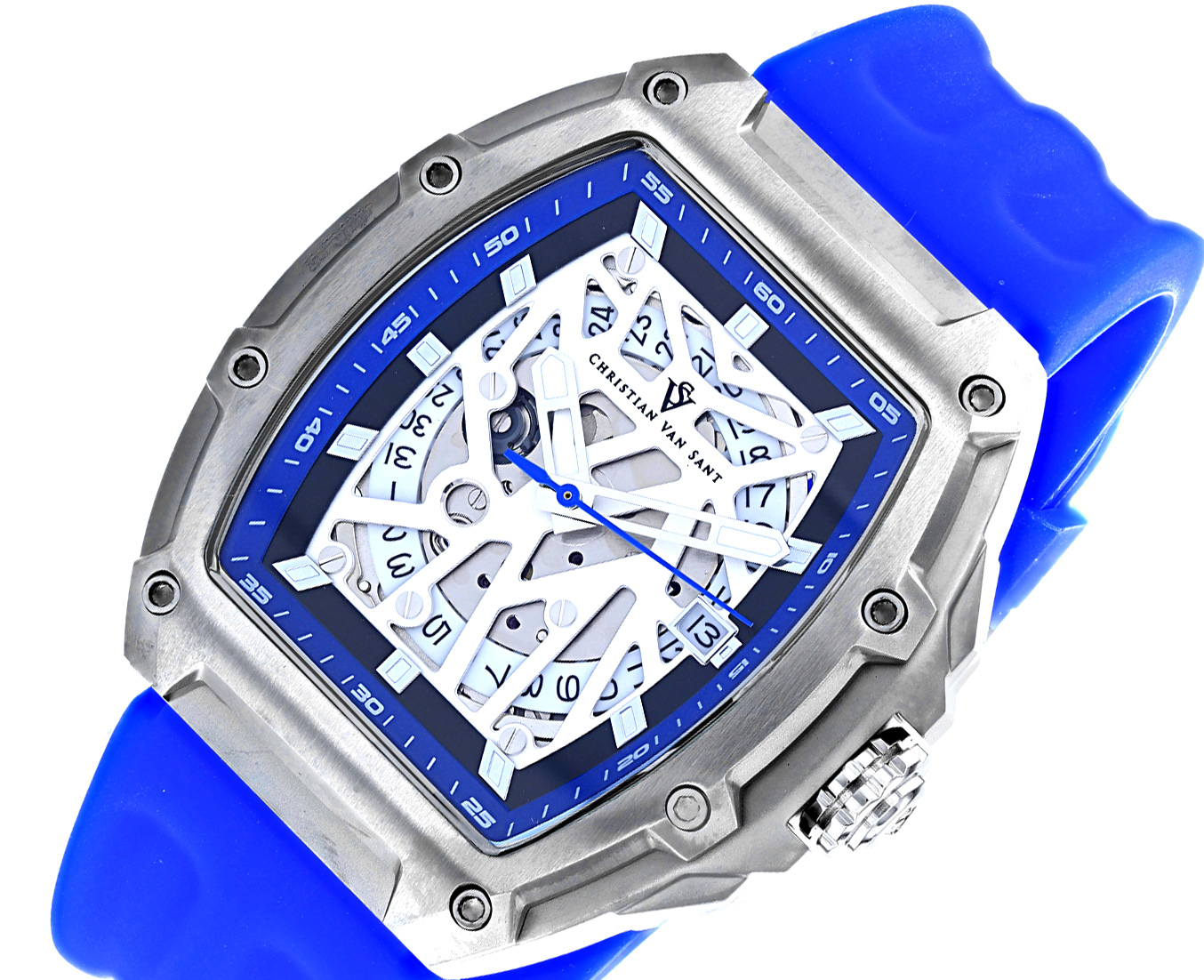 Christian Van Sant Watches Odyssey, Automatic White/Blue Dial , CV6191 - Retail at (MSRP: $1,495.00)
