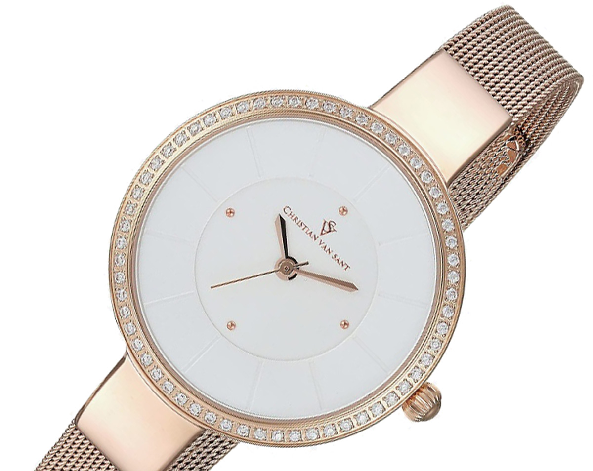 Christian Van Sant Watches Women's CV0221 Reign Analog Display Quartz Rose Gold Watch, CV0221 , Retail at (MSRP: $395.00)