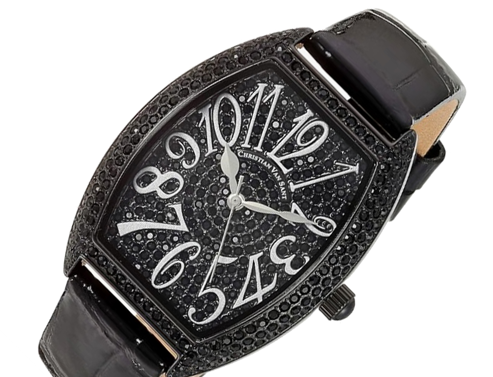 Christian Van Sant Watches, Women's  IP-Black tone, w/ setting Stone, Black dial CV4823, Retail at (MSRP: $750.00)