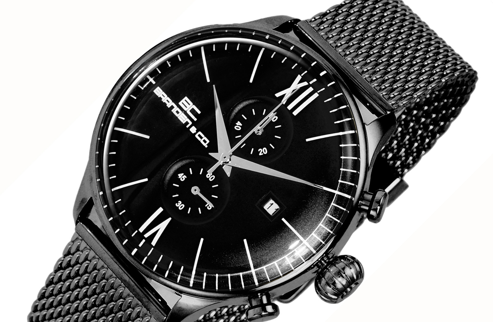 CHRONOGRAPH MOV T DAY DATE COUNTER BC6566 MIPBK MESH RETAIL AT MSRP