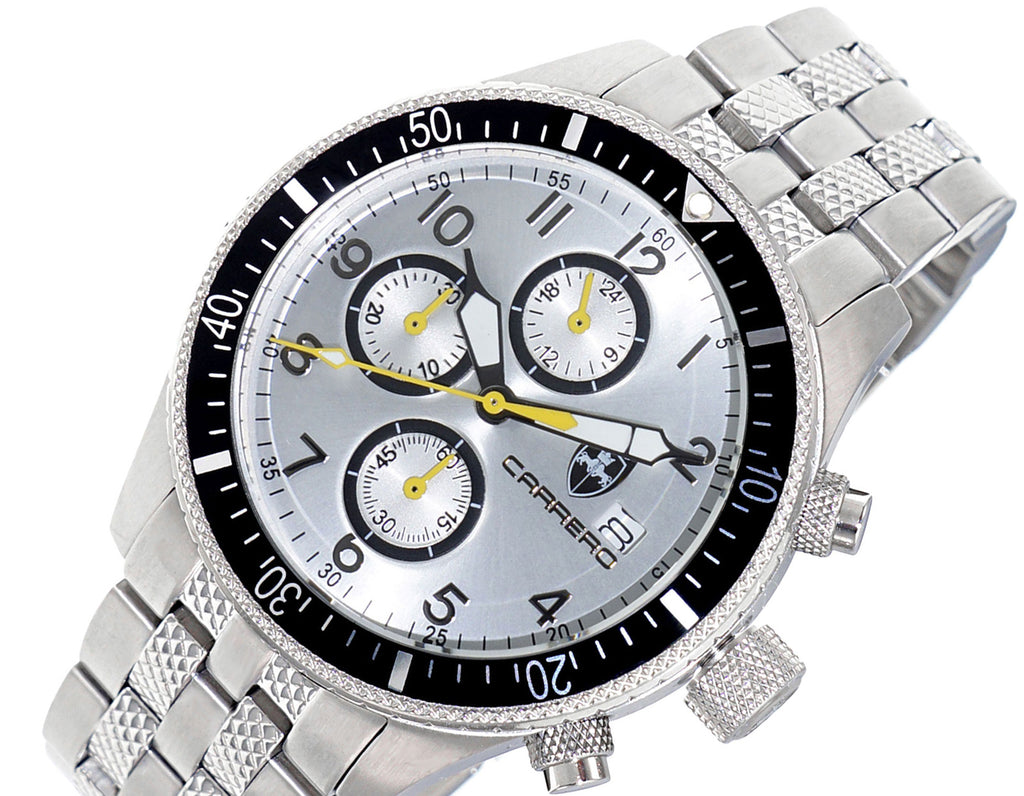 LeChateau - Chronograph Epson VR33 Muscle Movement, Stainless Steel Case and Band ,  CS17733SV, Retail at (MSRP:$1,475.00)